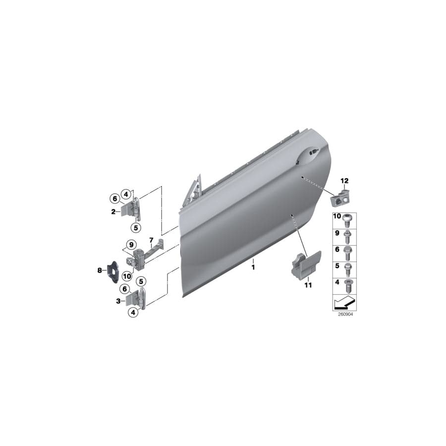 Genuine BMW 41517263539 F13 F12 Left Lower Front Door Hinge (Inc. 650iX 4.4, 650i & ALPINA B6) | ML Performance UK Car Parts