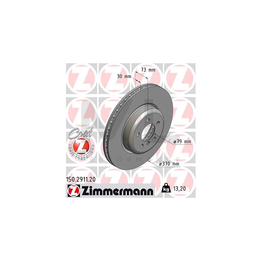 ZIMMERMANN COAT Z 150.2911.20 Brake Disc Internally Vented, Coated, High-carbon | ML Performance Car Parts