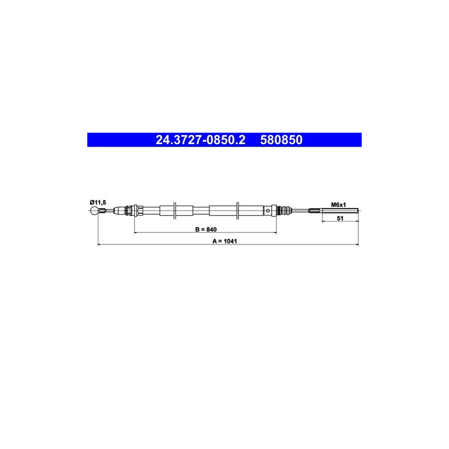 ATE 24.3727-0850.2 Hand Brake Cable