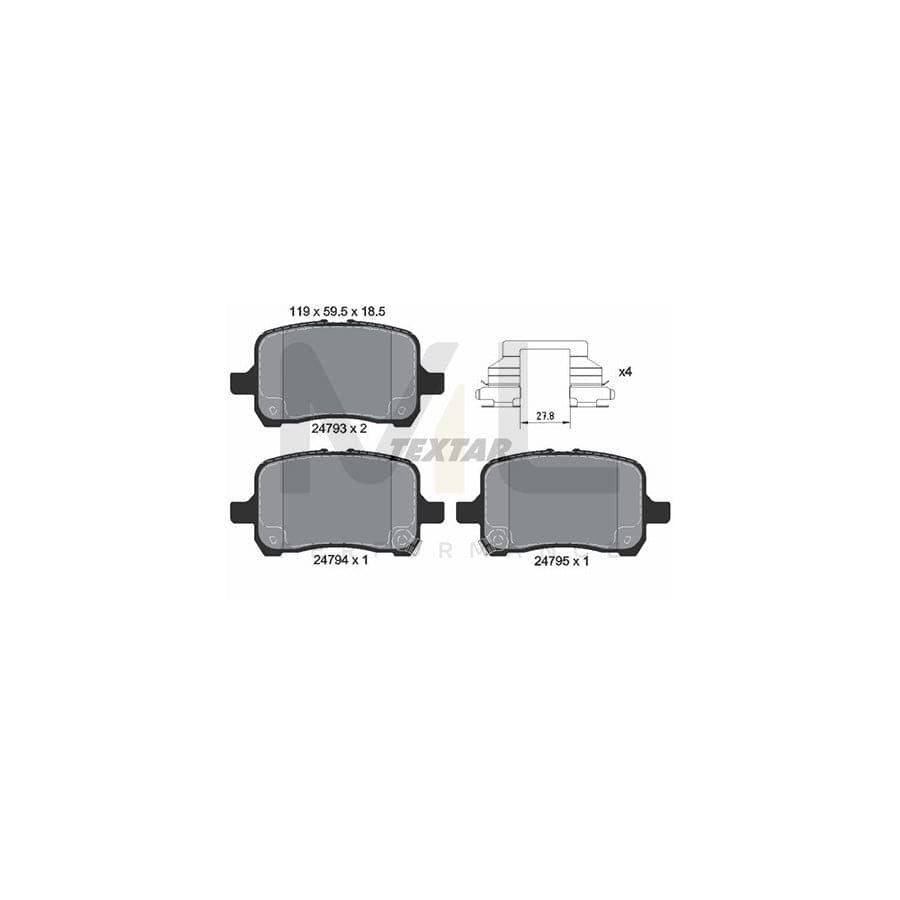 TEXTAR 2479301 Brake pad set with acoustic wear warning | ML Performance Car Parts