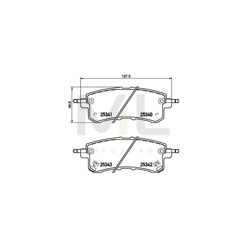 Hella 8DB 355 019-541 Brake Pad Set With Acoustic Wear Warning | ML Performance Car Parts