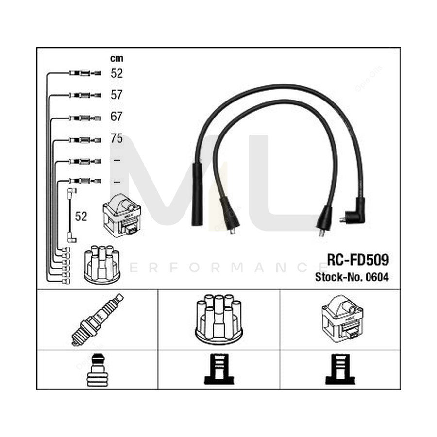 NGK Ignition Cable Kit RC-FD509 (NGK0604) | ML Car Parts UK | ML Performance