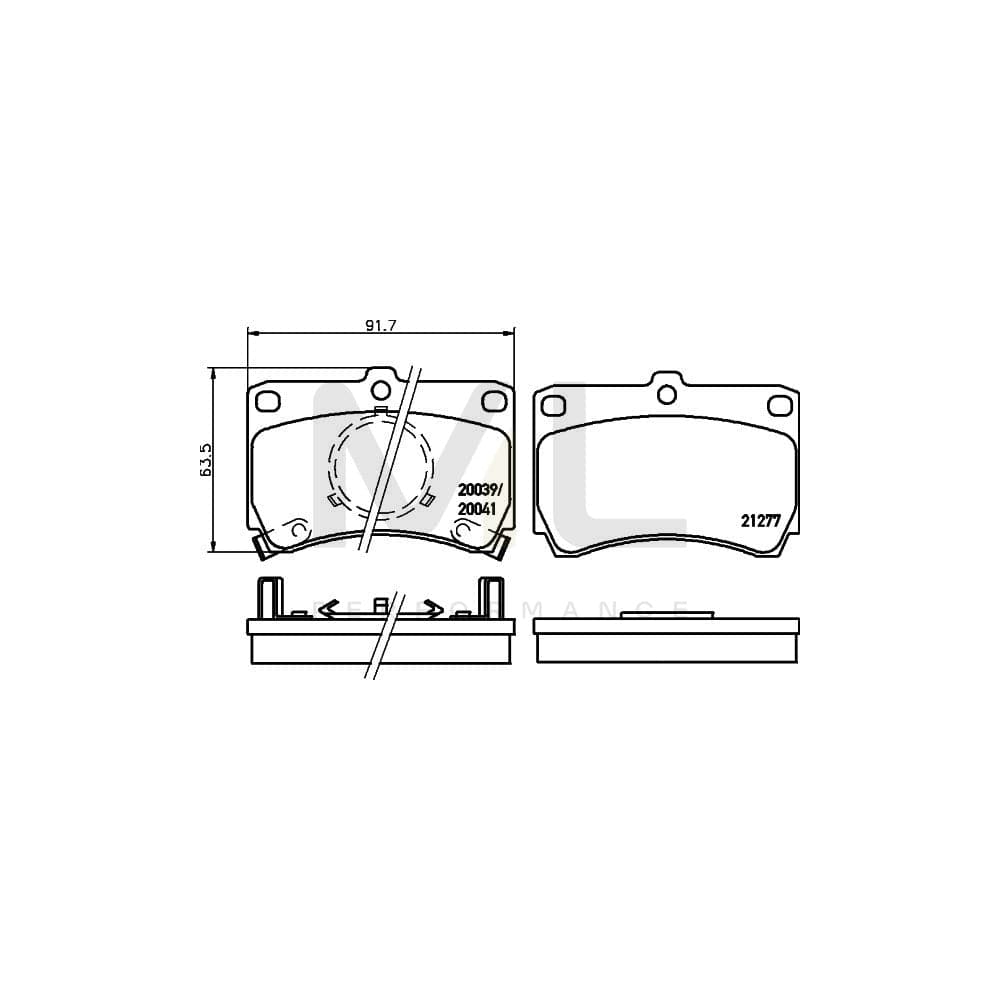 Hella 8DB 355 005-631 Brake Pad Set For Mazda 323 With Acoustic Wear Warning | ML Performance Car Parts