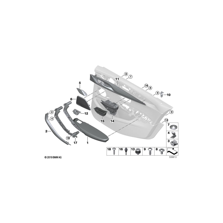 Genuine BMW 51427489298 G30 G31 Armrest, Rear Right SCHWARZ (Inc. M550dX, 525d & 540dX) | ML Performance UK