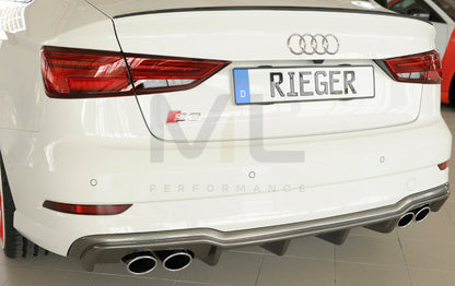 Rieger 00099615 Audi 8V S3 Rear Diffuser 7 | ML Performance UK Car Parts