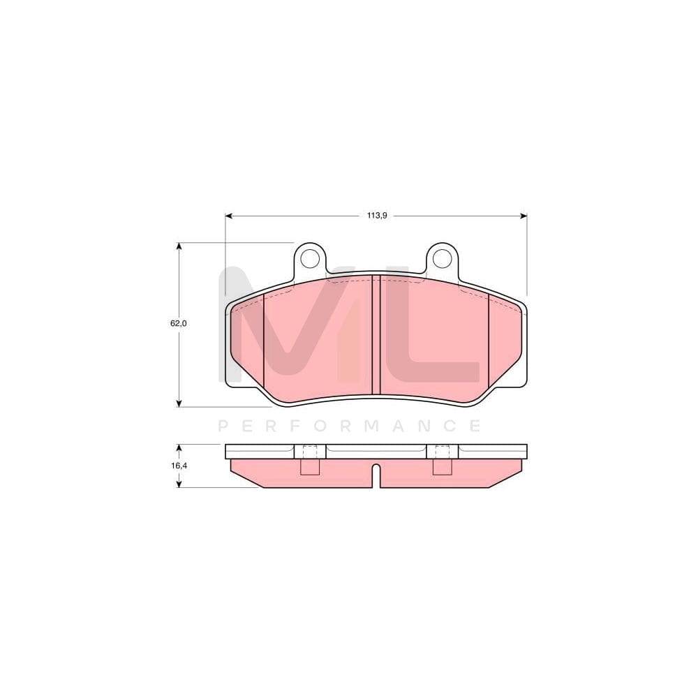 TRW Gdb970 Brake Pad Set Not Prepared For Wear Indicator, With Accessories | ML Performance Car Parts