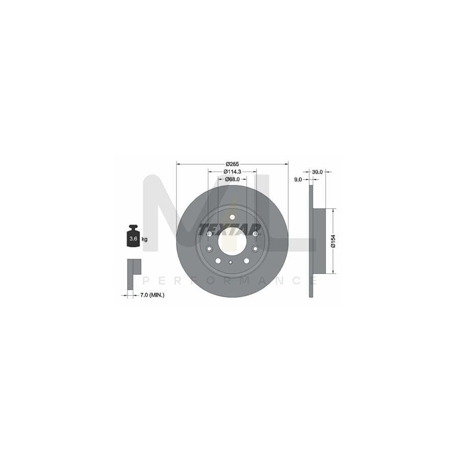 TEXTAR 92324703 Brake Disc for MAZDA CX-30 (DM) Solid, Coated, without wheel hub, without wheel studs | ML Performance Car Parts