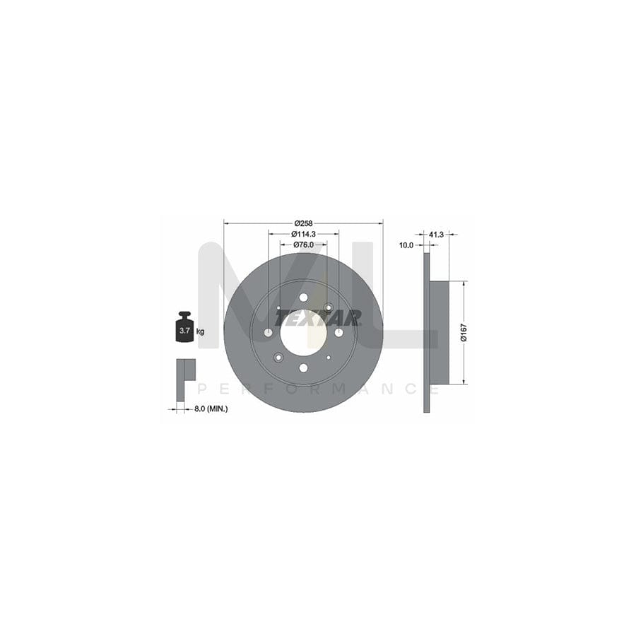 TEXTAR 92134300 Brake Disc for KIA CERATO Solid, without wheel hub, without wheel studs | ML Performance Car Parts