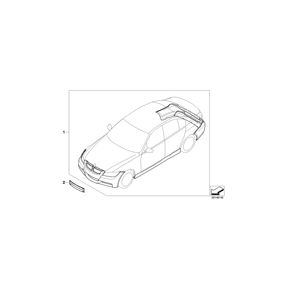 Genuine BMW 51718044639 E90 E91 Cover, Bottom Left -M- (Inc. 335i, 335xi & 335d) | ML Performance UK Car Parts