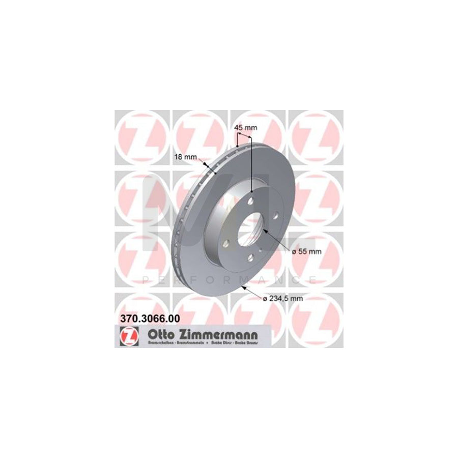 ZIMMERMANN 370.3066.00 Brake Disc Internally Vented | ML Performance Car Parts