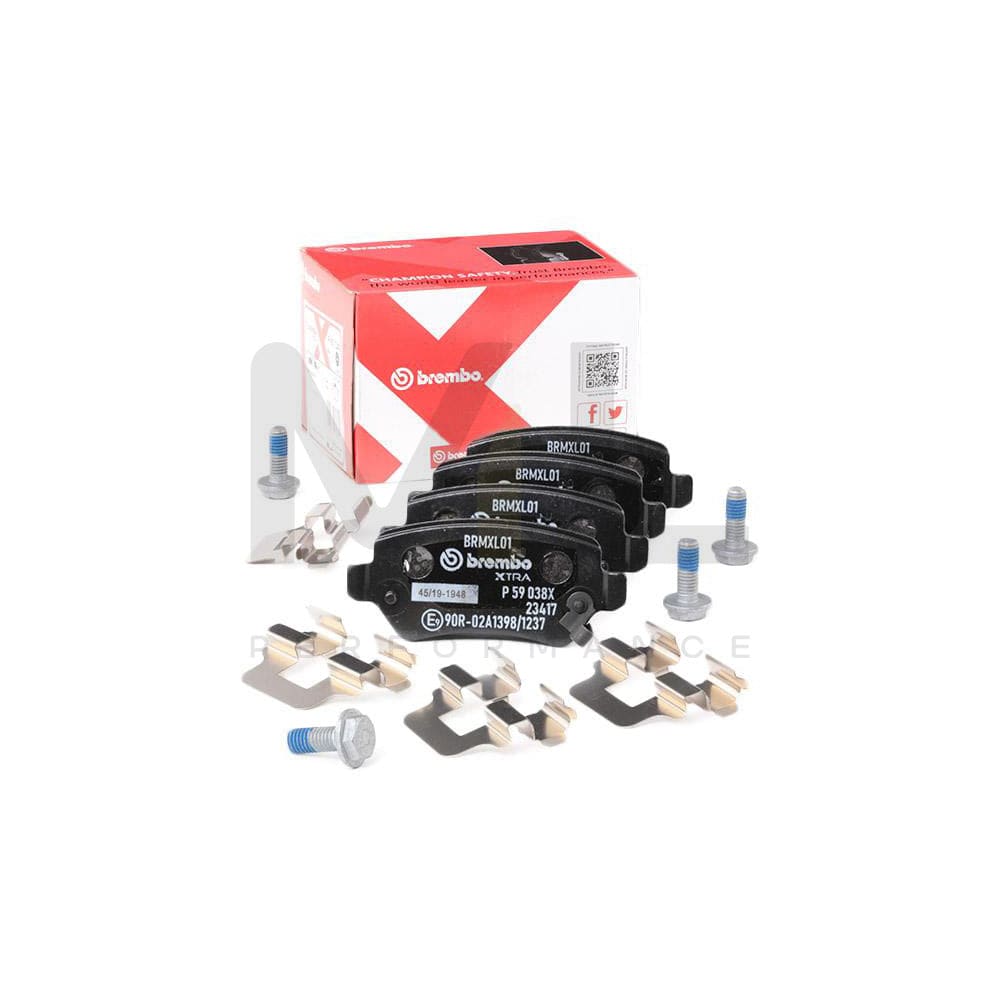 Brembo P 59 038X Brake Pad Set With Acoustic Wear Warning, With Brake Caliper Screws | ML Performance Car Parts