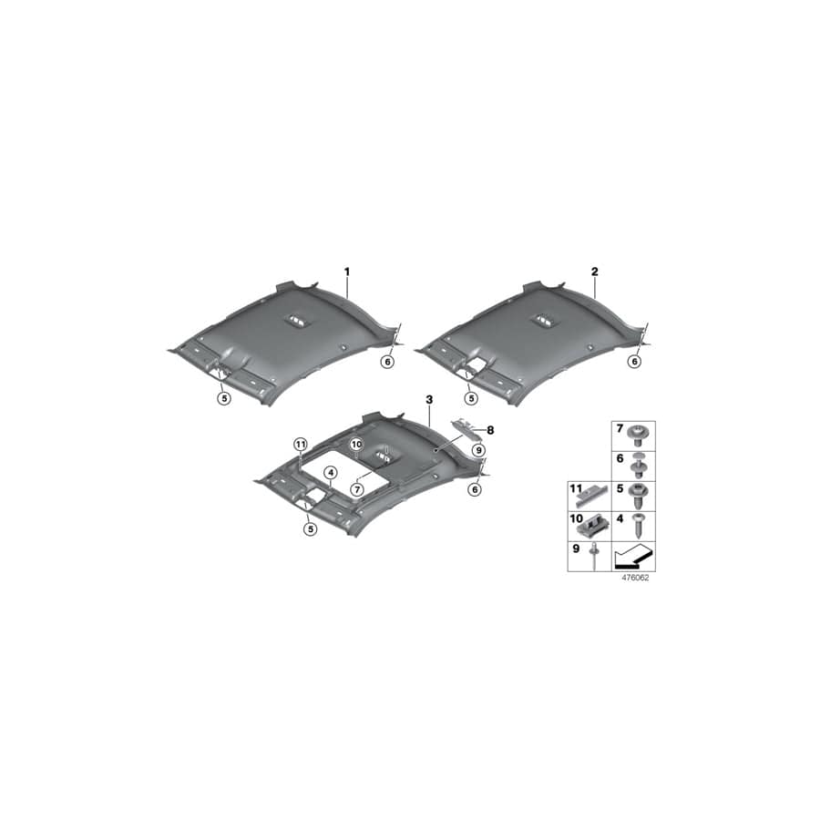 Genuine BMW 51448068131 F16 Headlining, Lift-Up & Slide-Back Sunroof ANTHRAZIT (Inc. X6 50iX 4.0, X6 35iX & X6 40dX) | ML Performance UK Car Parts