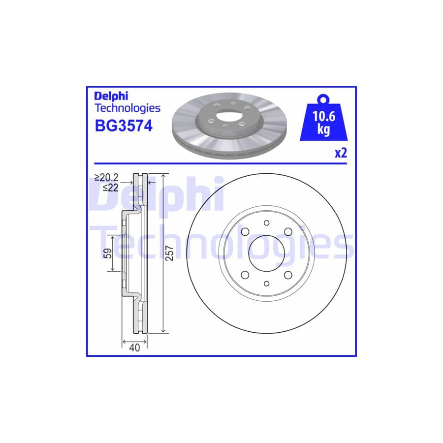 Delphi Bg3574 Brake Disc