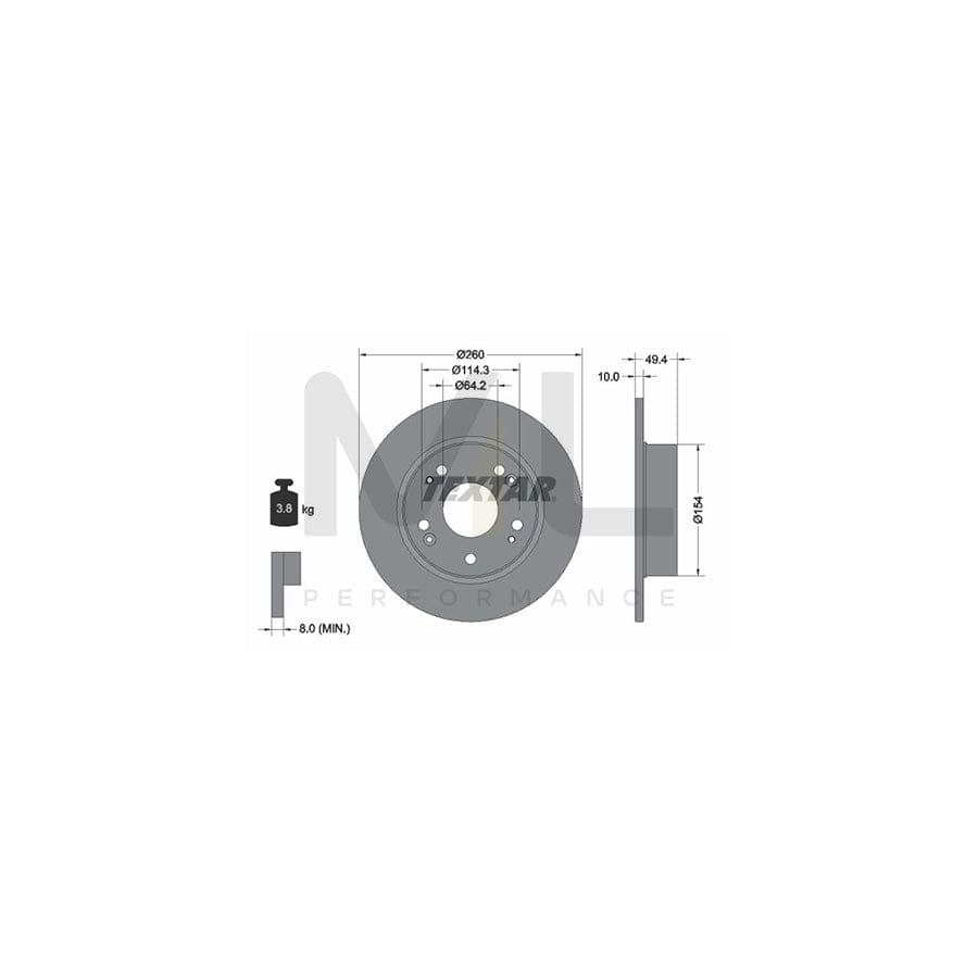 TEXTAR PRO 92144603 Brake Disc for HONDA ACCORD Solid, Coated, without wheel hub, without wheel studs | ML Performance Car Parts