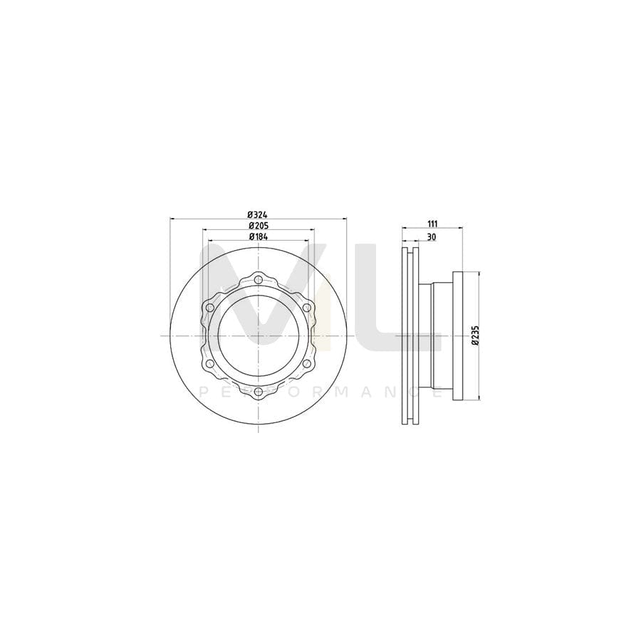 TEXTAR 93087800 Brake Disc Internally Vented, without wheel hub, without wheel studs | ML Performance Car Parts