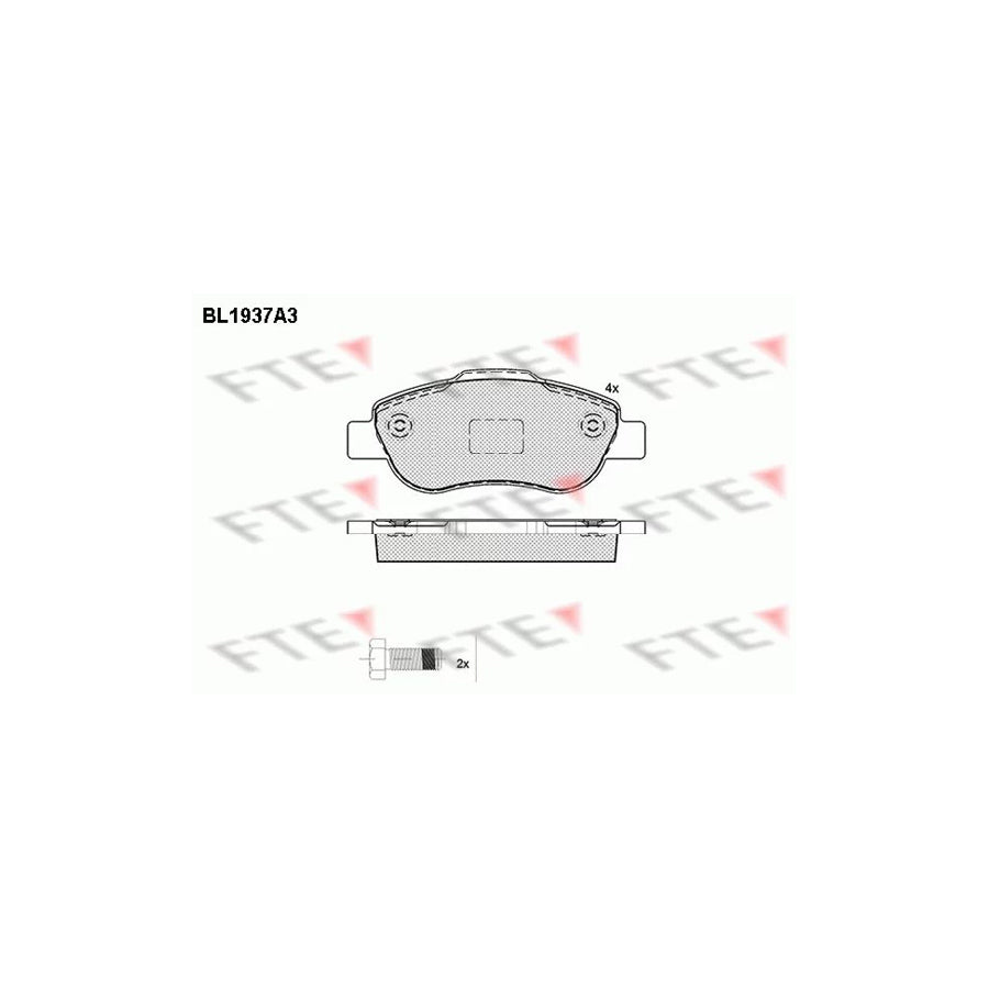 Fte BL1937A3 Brake Pad Set For Fiat Panda Ii Hatchback (169) | ML Performance UK Car Parts