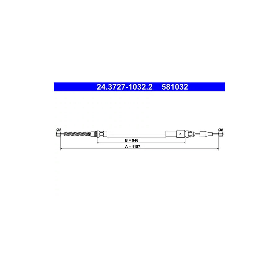 ATE 24.3727-1032.2 Hand Brake Cable For Renault Laguna I Hatchback (B56)