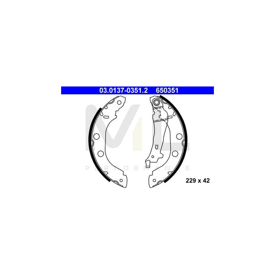 ATE 03.0137-0351.2 Brake Shoe Set with lever | ML Performance Car Parts