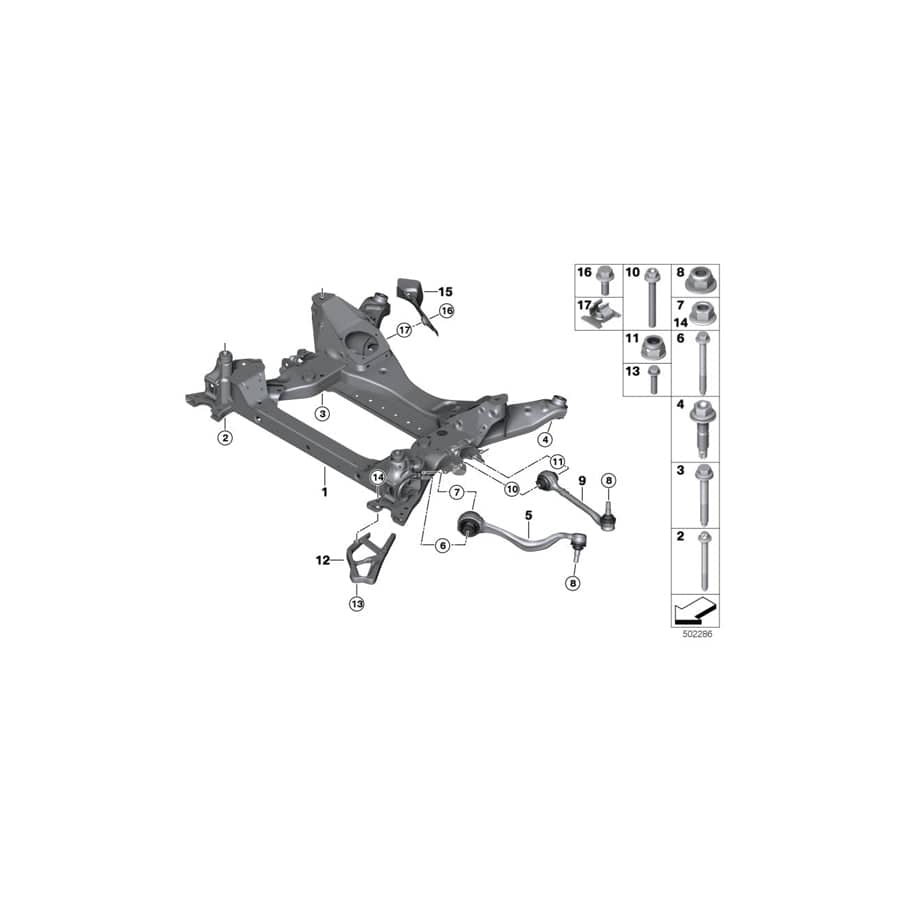 Genuine BMW 31106870990 G01 G02 Front Axle Support (Inc. X4 20dX & X3) | ML Performance UK Car Parts