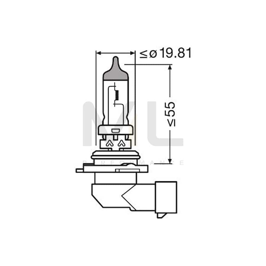 OSRAM 9006CBN-HCB Bulb, spotlight HB4 12V 51W P22d 5000K Halogen | ML Performance Car Parts