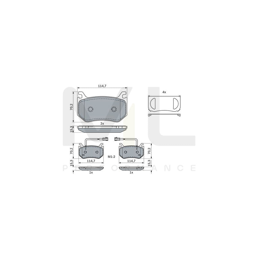 Bosch 0986424384 Brake Pad Set BP2239 | ML Performance Car Parts