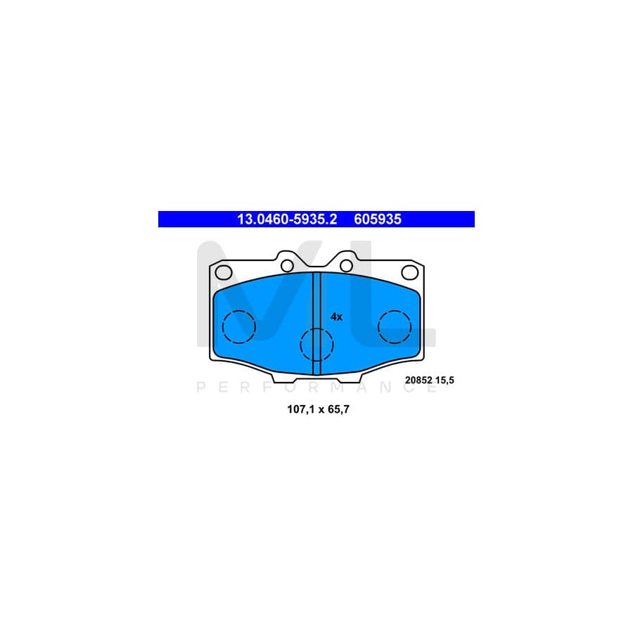 ATE 13.0460-5935.2 Brake pad set excl. wear warning contact, not prepared for wear indicator | ML Performance Car Parts