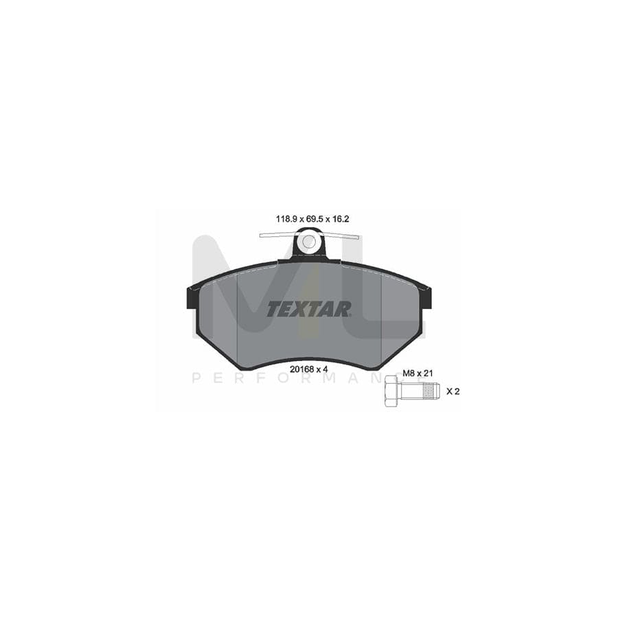 TEXTAR 2016801 Brake pad set not prepared for wear indicator, with brake caliper screws | ML Performance Car Parts