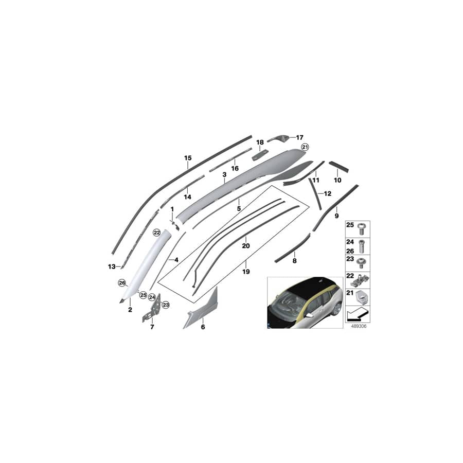 Genuine BMW 51337310542 Clip, Roof Frame Strip (Inc. i3) | ML Performance UK Car Parts