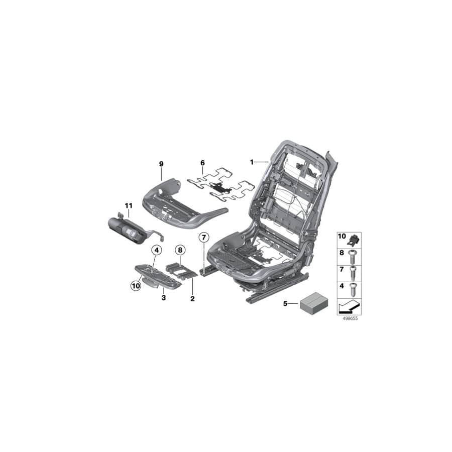 Genuine BMW 52107351868 F06 Seat Mech. Assembly, Comfort Seat, Rt. (Inc. 650iX 4.4, 650iX & M6) | ML Performance UK Car Parts