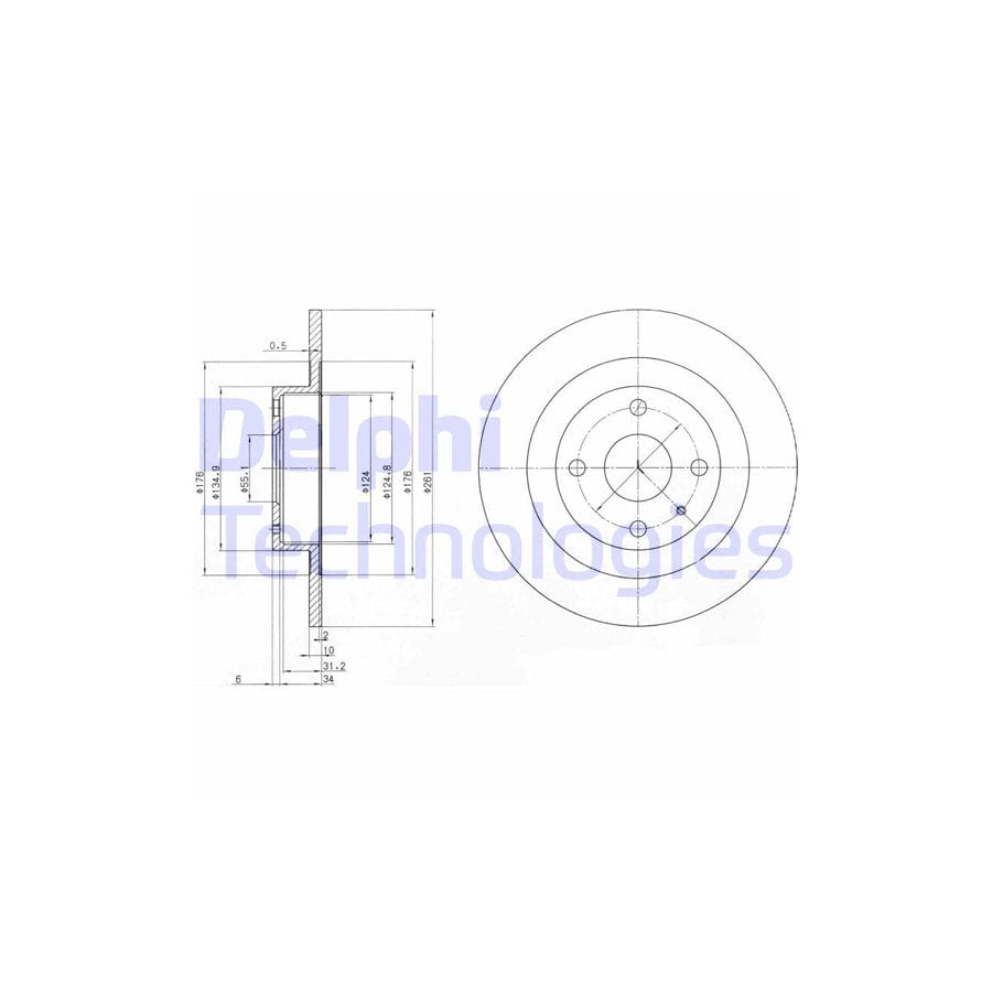 Delphi Bg3556 Brake Disc For Mazda 323