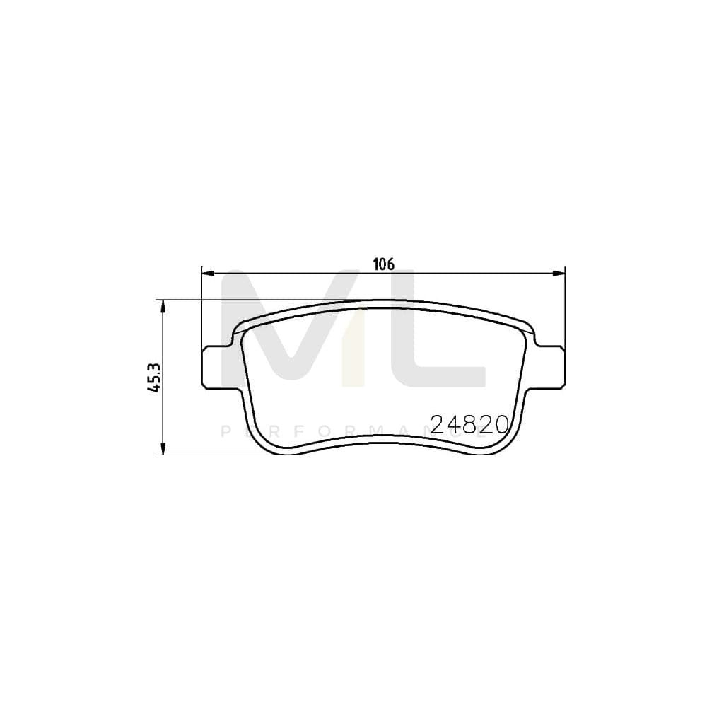 Hella 8DB 355 025-421 Brake Pad Set Not Prepared For Wear Indicator, With Brake Caliper Screws, With Accessories | ML Performance Car Parts