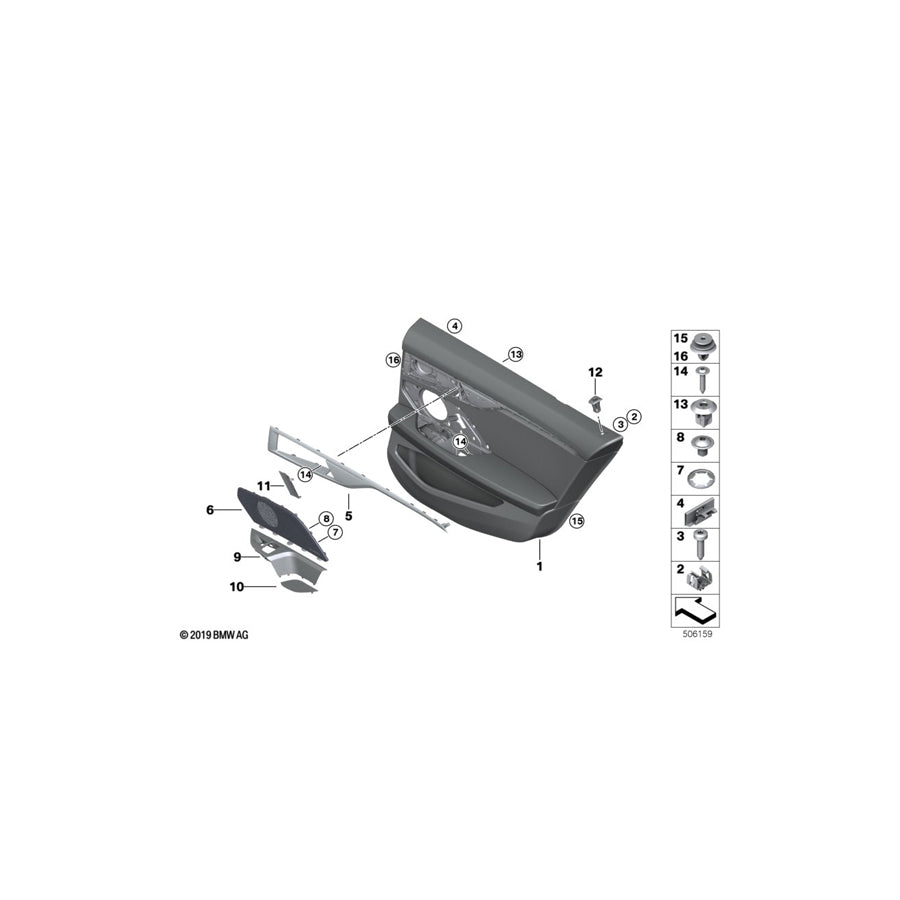 Genuine BMW 51429892534 G16 Door Trim Panel, Rear, Right ELFENBEINWEISS (Inc. 840dX, M850iX & 840iX) | ML Performance UK