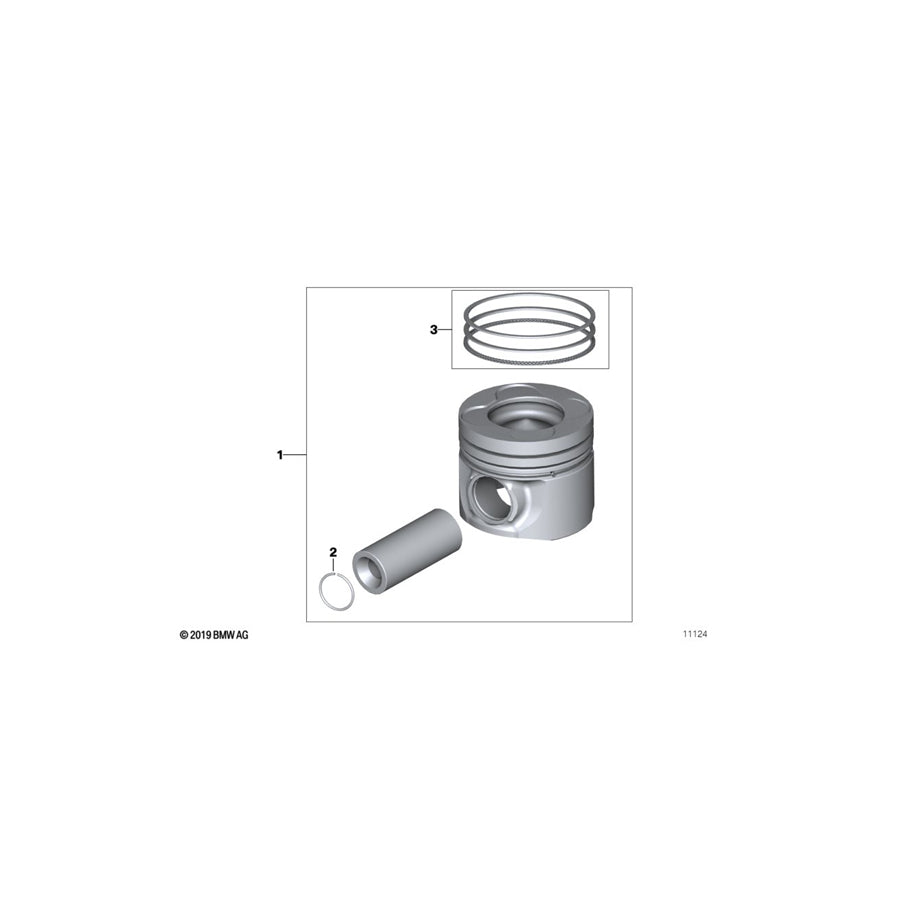 Genuine BMW 11257787065 E61 E46 E53 Alcan Piston 84,200mm(+0,25) (Inc. 320td, X5 3.0d & 330Cd) | ML Performance UK Car Parts