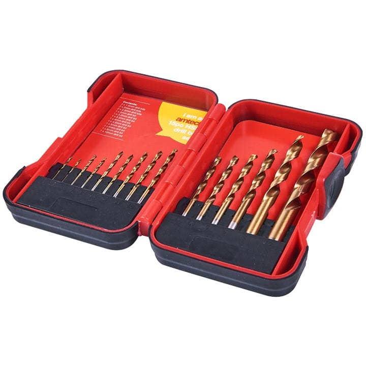 Amtech 15pcs. Hss Drill Bit Set Titanium Nitride Coated | ML Performance DIY & Power Tools