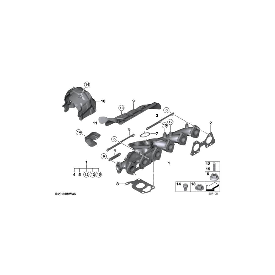 Genuine BMW 11628594638 G14 G30 G16 Exhaust Manifold/Cylinder Head Gasket (Inc. 640dX, 540dX & 840dX) | ML Performance UK Car Parts