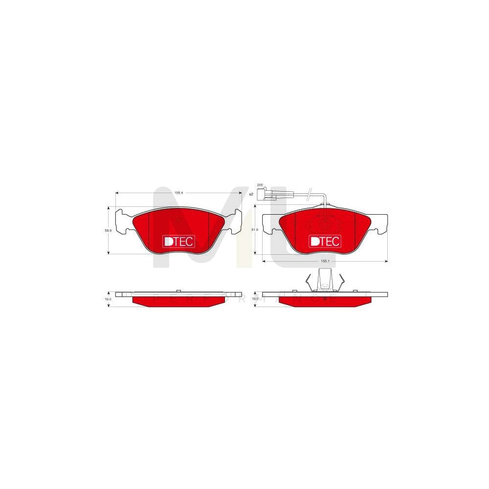 TRW Dtec Cotec Gdb1212Dte Brake Pad Set Incl. Wear Warning Contact | ML Performance Car Parts