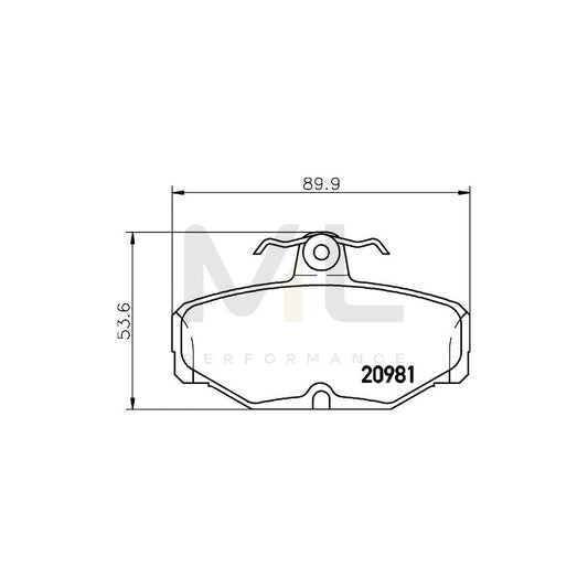 Hella 8DB 355 017-621 Brake Pad Set Not Prepared For Wear Indicator, With Brake Caliper Screws | ML Performance Car Parts