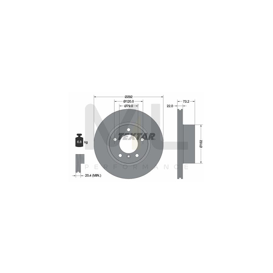 TEXTAR 92132800 Brake Disc Internally Vented, without wheel hub, without wheel studs | ML Performance Car Parts