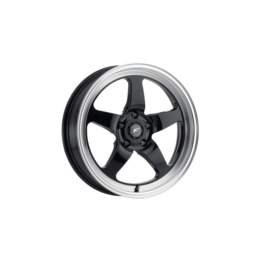 Forgestar F0918C071N37 18x5 D5 Drag Standard 5x115 ET-37 BS1.5 Gloss Black Machined Drag Racing Wheel