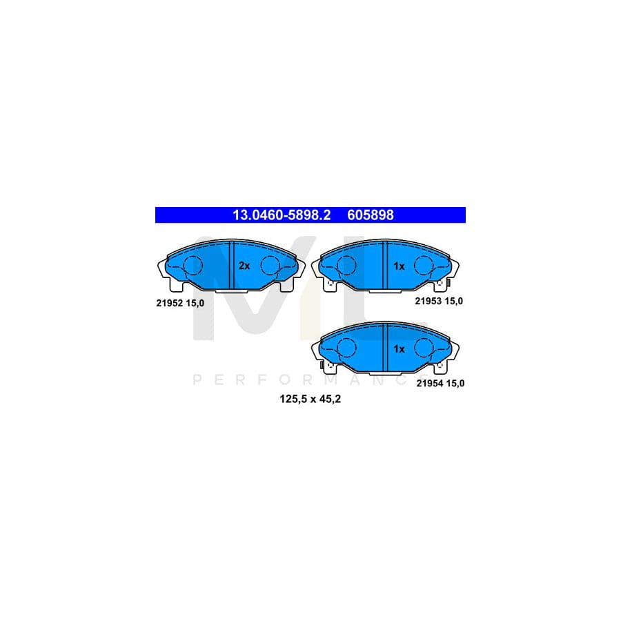 ATE 13.0460-5898.2 Brake pad set with acoustic wear warning | ML Performance Car Parts