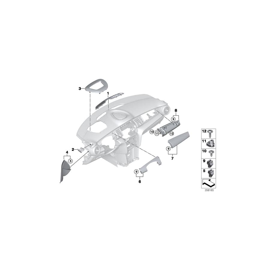 Genuine BMW Mini 51459262363 F56 Trim Panel, I-Panel, Outer Left (Inc. One First, Cooper S & Cooper D) | ML Performance UK Car Parts