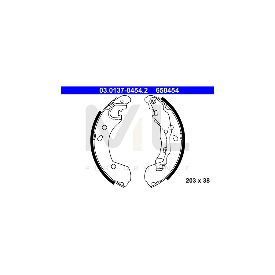 ATE 03.0137-0454.2 Brake Shoe Set with lever | ML Performance Car Parts