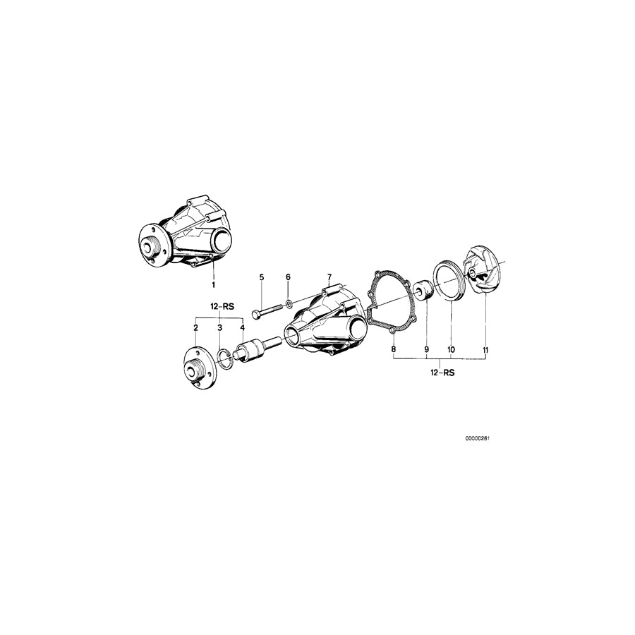 Genuine BMW 11519071564 E34 Exch. Water Pump (Inc. 524td) | ML Performance UK Car Parts