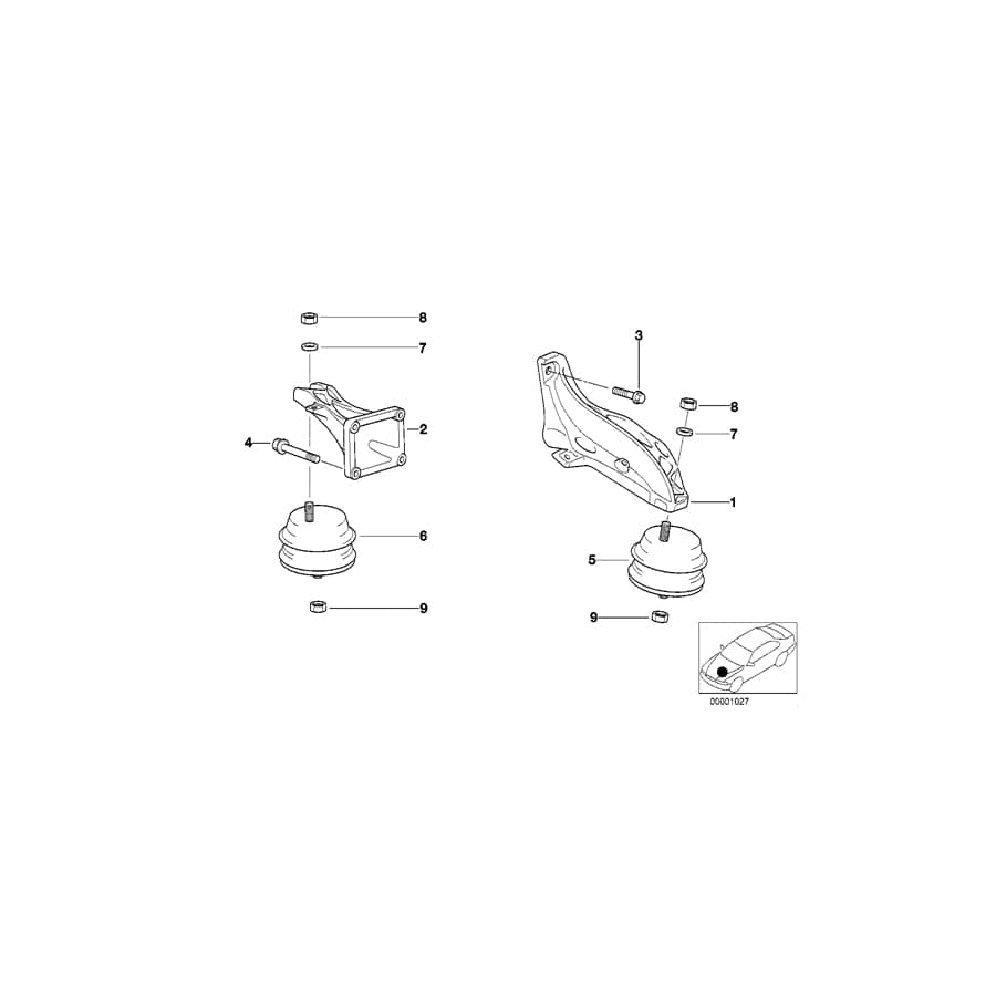 Genuine BMW 11811139821 E36 Supporting Bracket Left (Inc. 325td & 325tds) | ML Performance UK Car Parts