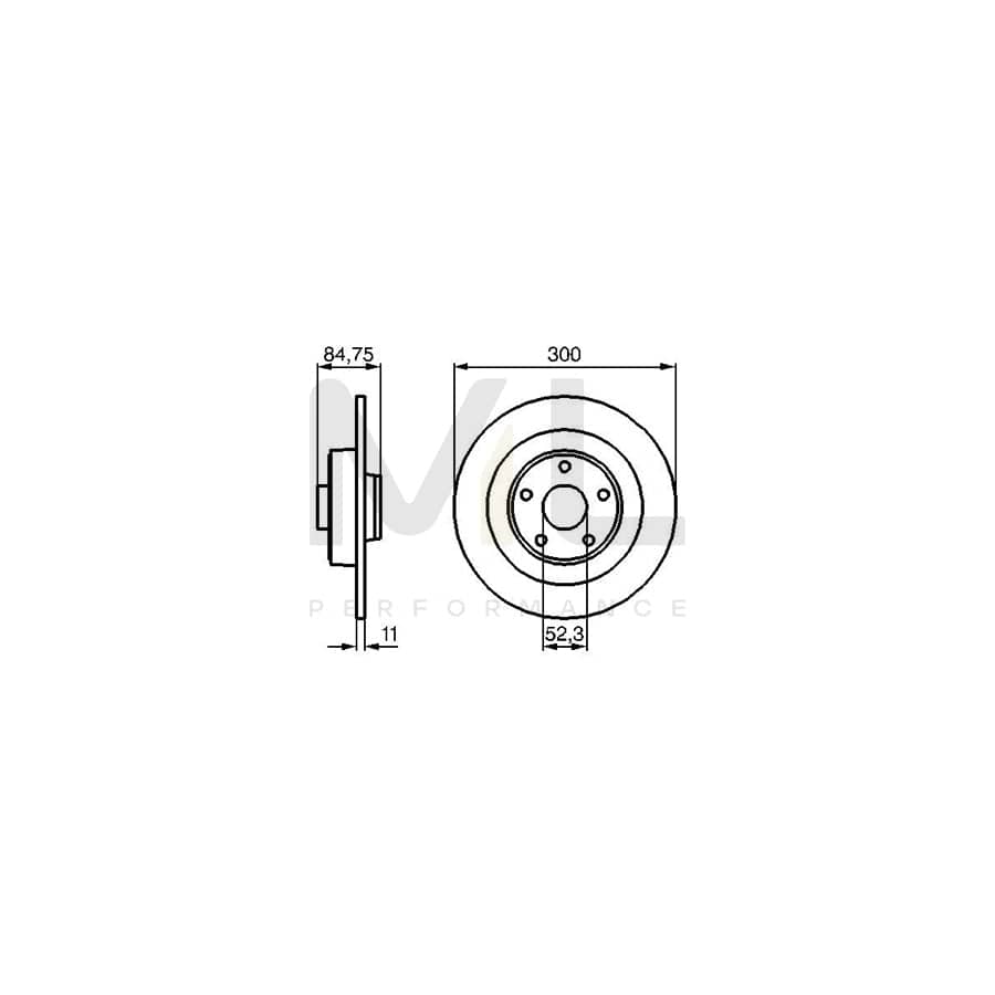 BOSCH 0 986 479 083 Brake Disc Solid, Oiled, without ABS sensor ring, without integrated magnetic sensor ring, without wheel bearing | ML Performance Car Parts