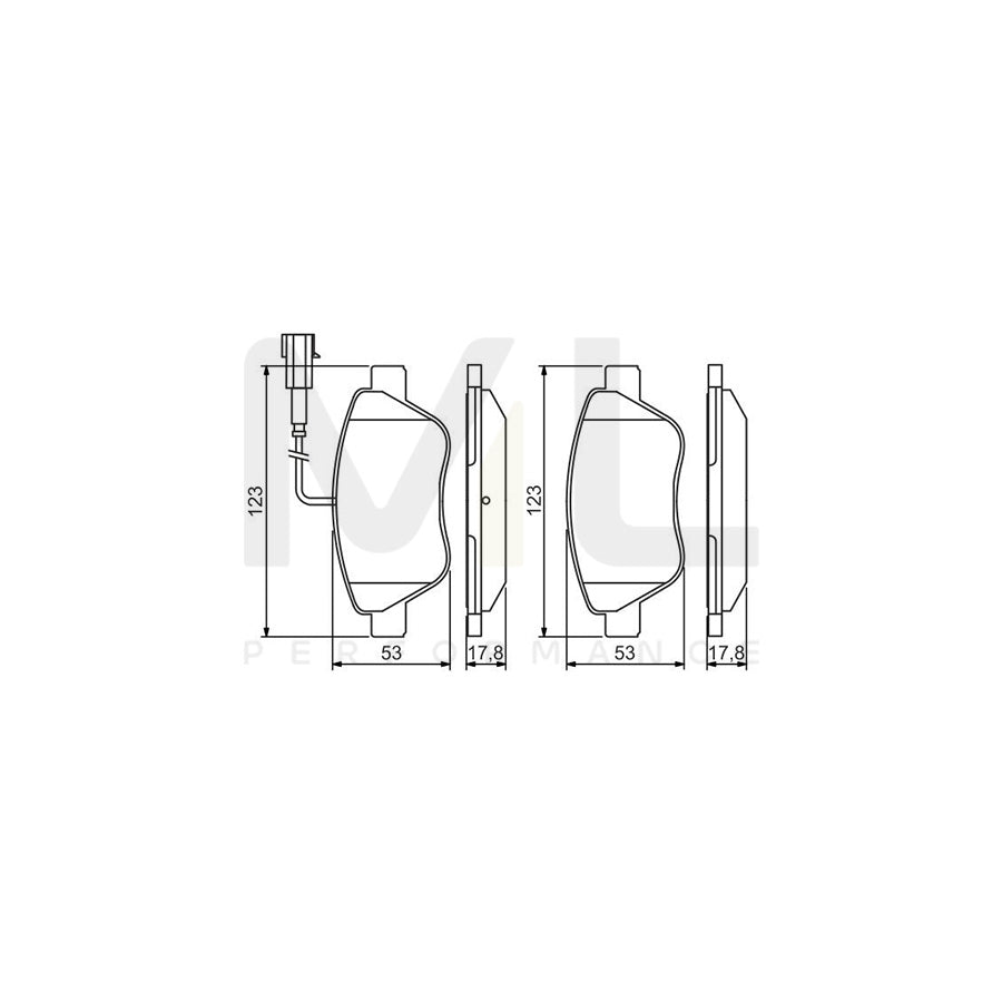 Bosch 0986495342 Brake Pad Set With Integrated Wear Sensor, With Mounting Manual BP1634 | ML Performance Car Parts