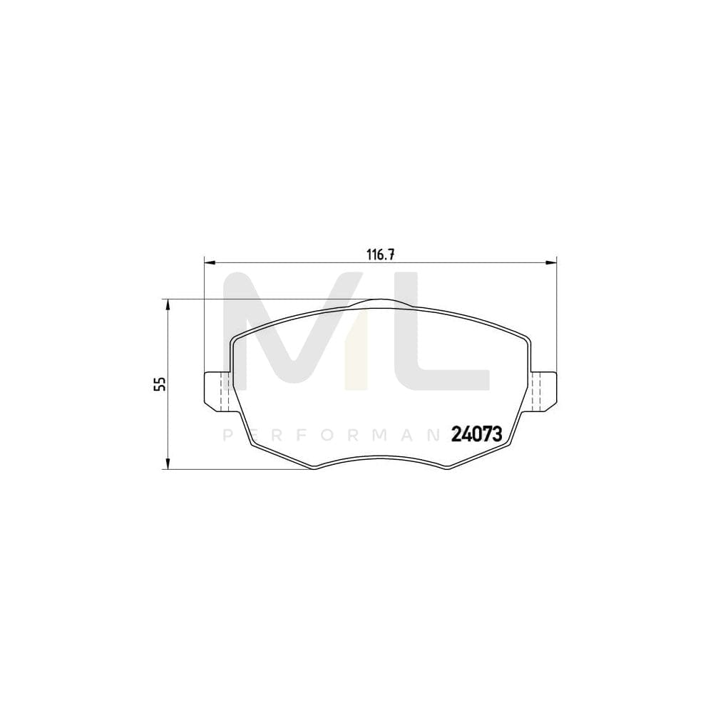 Brembo P 23 094 Brake Pad Set For Lancia Ypsilon Ii (843) Excl. Wear Warning Contact | ML Performance Car Parts