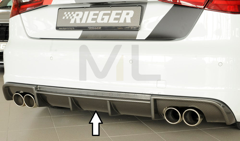 Rieger 00099356 Audi 8V A3 Rear Diffuser 1 | ML Performance UK Car Parts