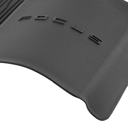 GENUINE FORD 2531202 FOCUS REAR RUBBER FLOOR MATS TRAY STYLE WITH RAISED EDGES, BLACK WITH FOCUS LOGO, 2018 - ONWARD | ML Performance UK