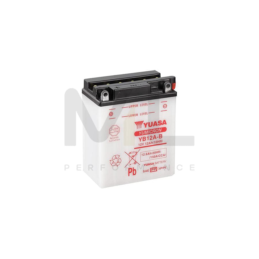 Yuasa YB12A-B 12v Motorbike & Motorcycle Battery | ML Performance UK Car Parts